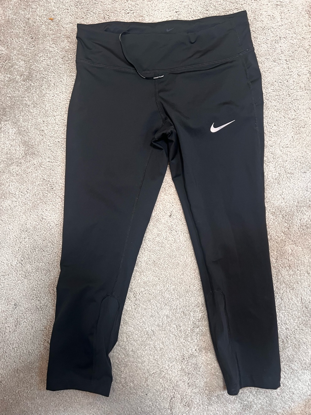 Nike Black' Performance Leggings with White Swoosh